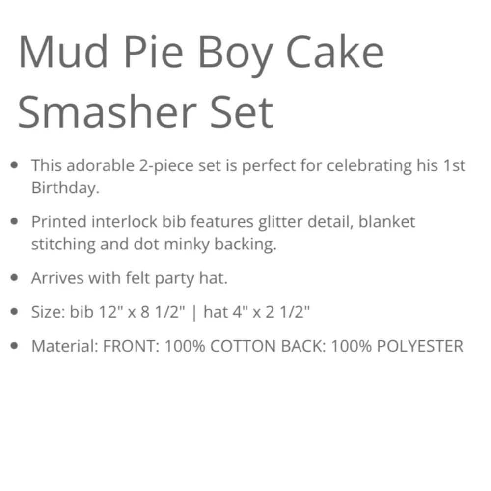 Mud Pie Boy Cake Smasher Set